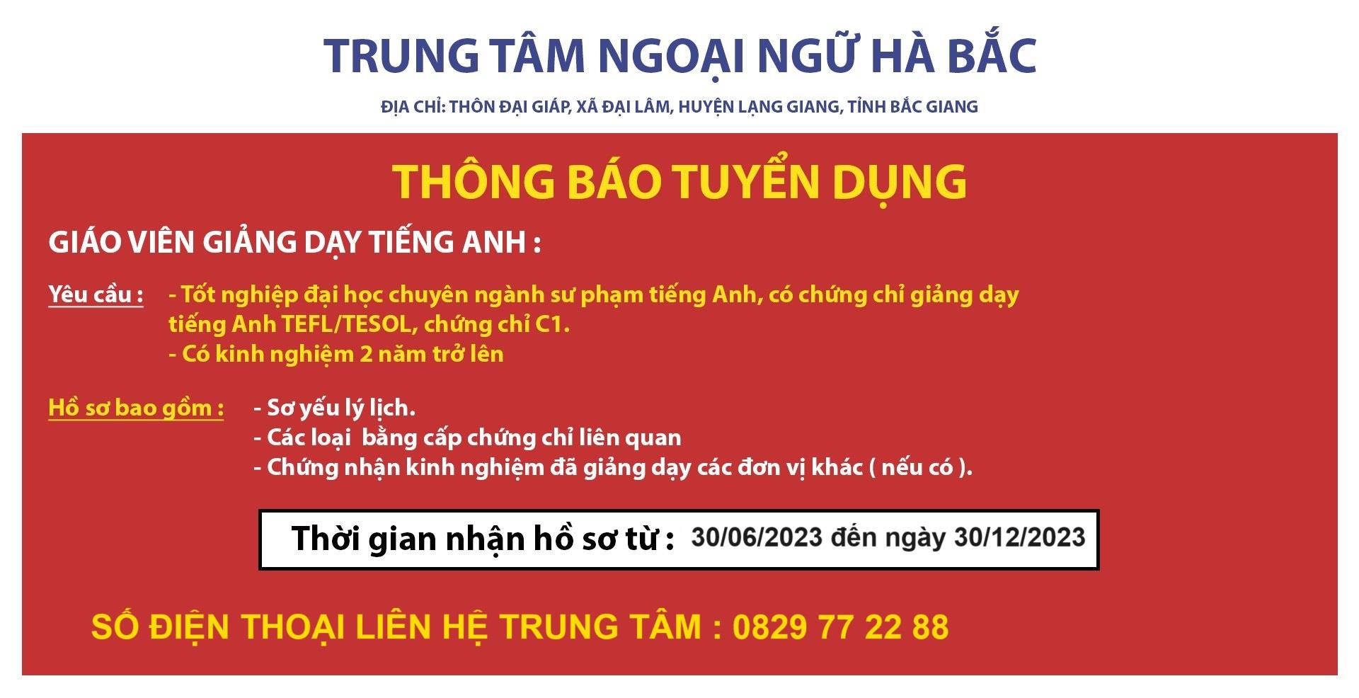 THÔNG BÁO !